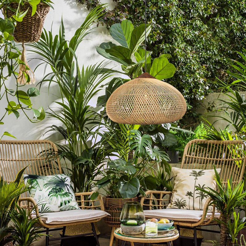 Southeast Asia Rattan Art Chandelier Japanese Restaurant Chandelier Custom Homestay Tea Room Zen Retro Rattan Hand-Woven Lights Application Scenario