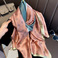 围巾女士仿真丝丝巾韩国油画印花中长款装饰遮阳防晒披肩沙滩巾图