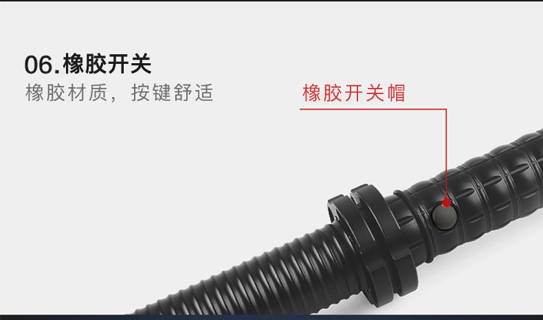 Wholesale military led outdoor high-intensity aluminum alloy flashlight, rechargeable with ultra-long battery life, rechargeable high beam lamp pic 9