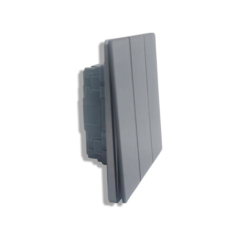 Factory Direct Cross-Border Foreign Trade European Regulation 86 Bedroom Kitchen Simple Grey Mirror Three Open Wall Switch Panel details Picture