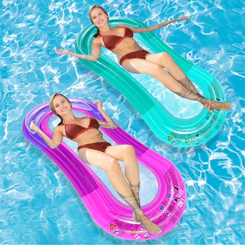 新品现货充气水上躺椅带扶手夹网浮排游泳圈戏水玩具水上充气浮排详情图3