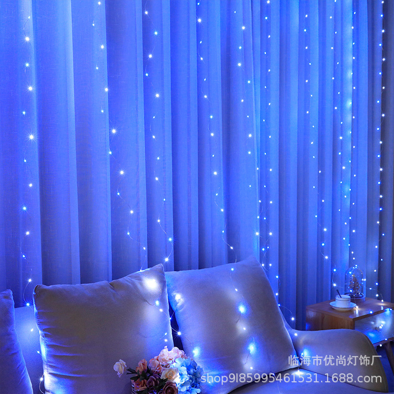 led curtain light string copper wire USB remote control Christmas lights Indoor bedroom balcony atmosphere light remote control Specification drawing