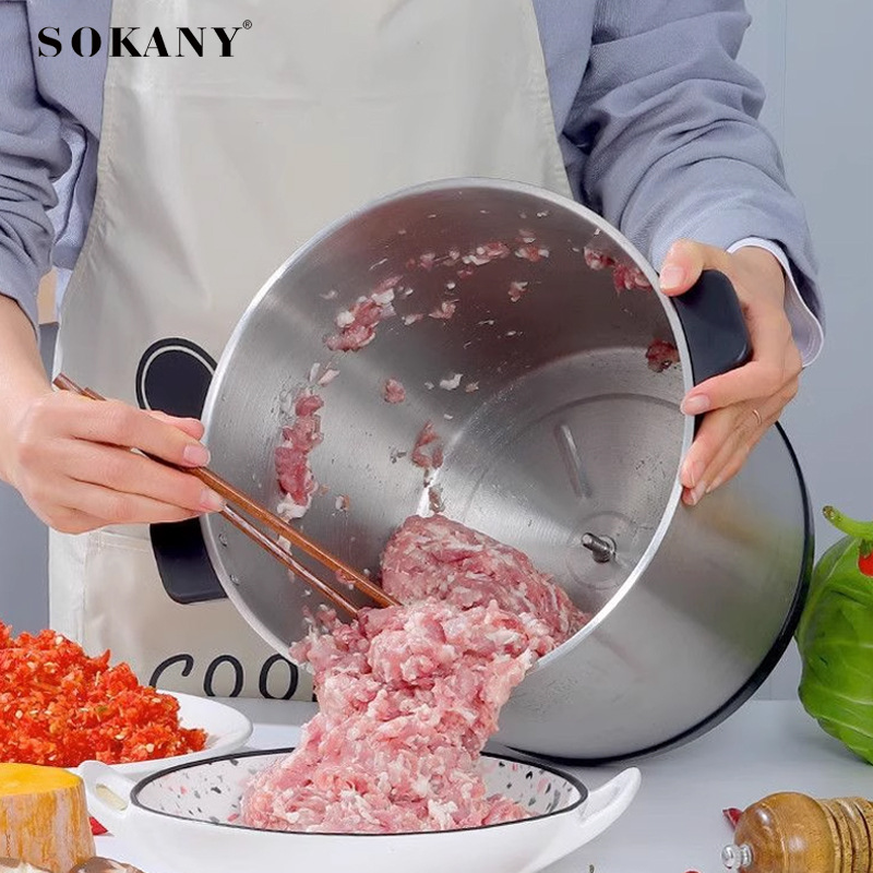 Cross-border SOKANY666666 meat grinder, household electric stainless steel multi-functional meat grinder, 10L Item Picture