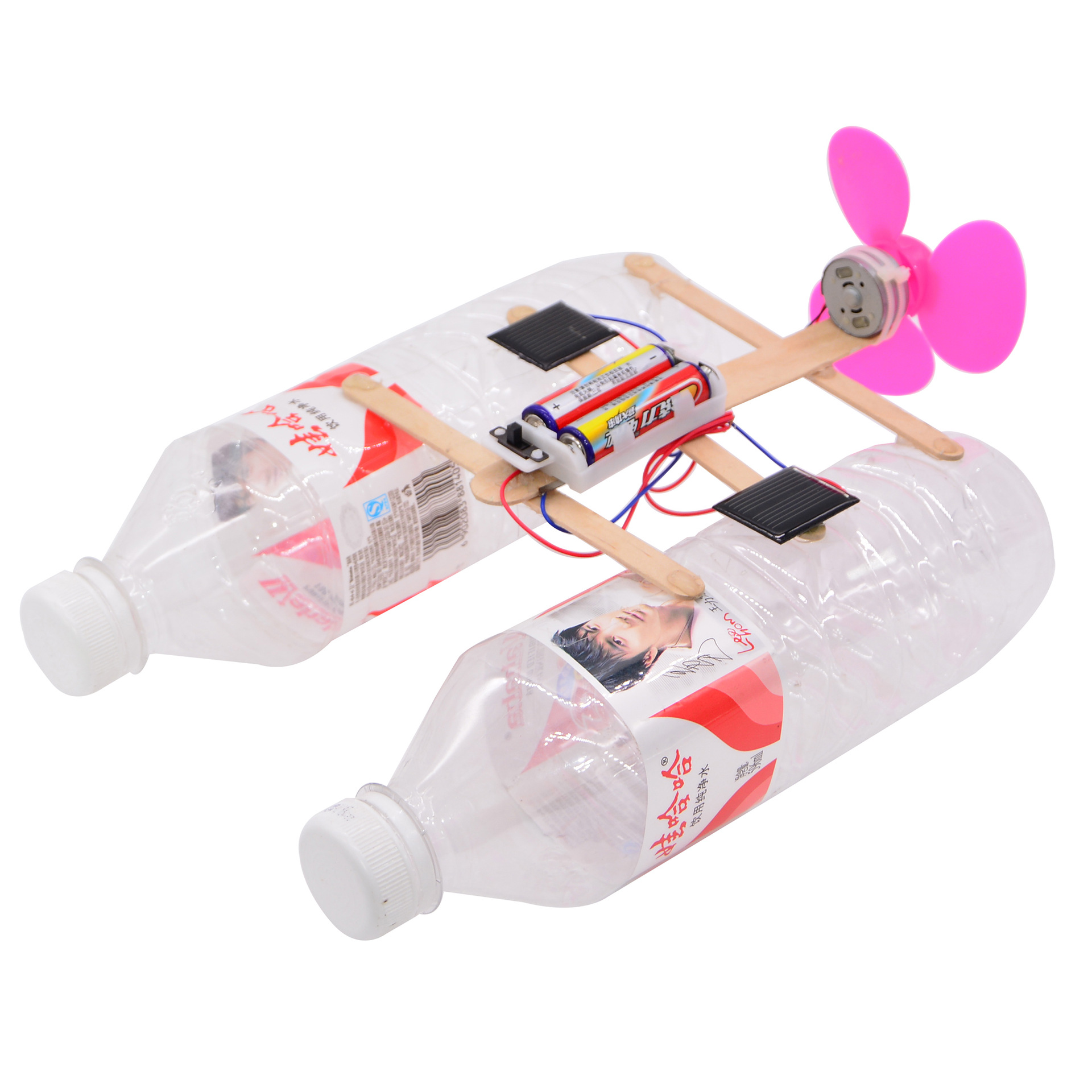 Aerodynamic boat Speedboat catamaran DIY technology small handmade physics gizmo experimental model toys