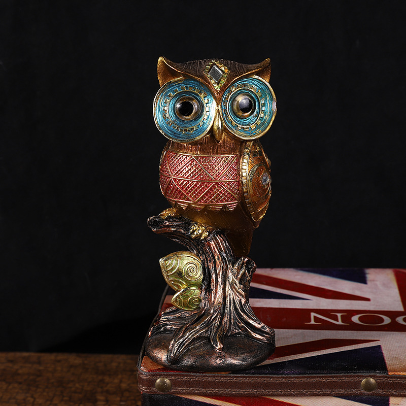Cross Border Direct Owl Resin Handicraft Decoration Office Model Room Decoration Spot Wholesale details Picture