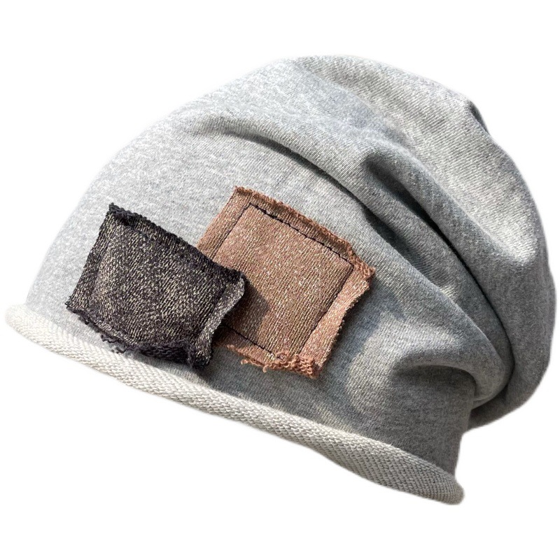 Go to Dongshankou for coffee ~ A casual and laid-back Japanese-style retro patchwork lazy person's pile hat, a thin spring and autumn postpartum hat Item Picture