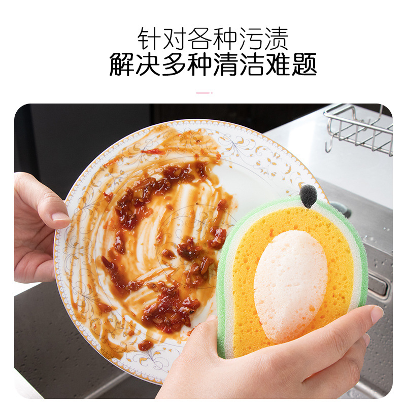 Kitchen Products Creative Magic Wipe Cartoon Fruit Thickened Sponge Wipe Decontamination Cleaning Brush Pot Dishwashing Sponge Bath Foam Sponge Application Scenario