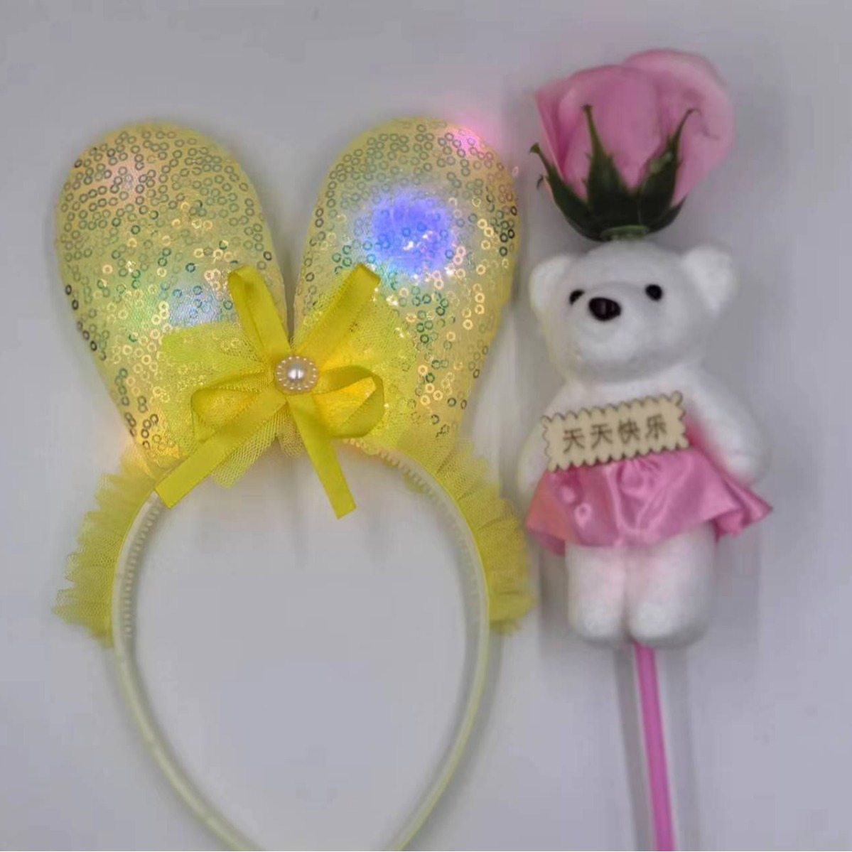 发光玩具头戴/发光的/摆摊发光玩具/猫耳朵/发光白底实物图