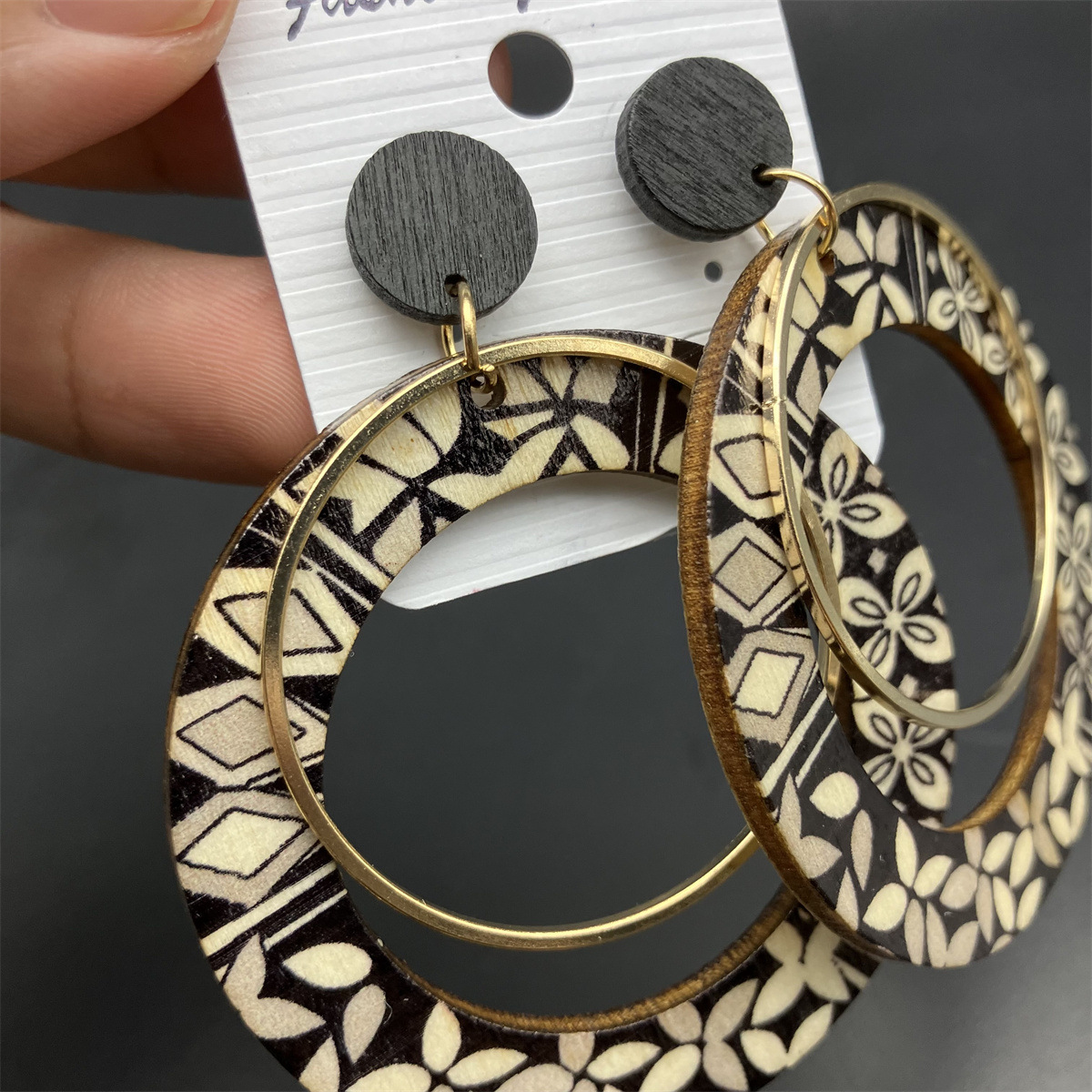 Cross-Border Japanese Earrings Foreign Trade Yiwu Jewelry Manufacturers In The Stock Of Antique Retro Jewelry New Specification drawing