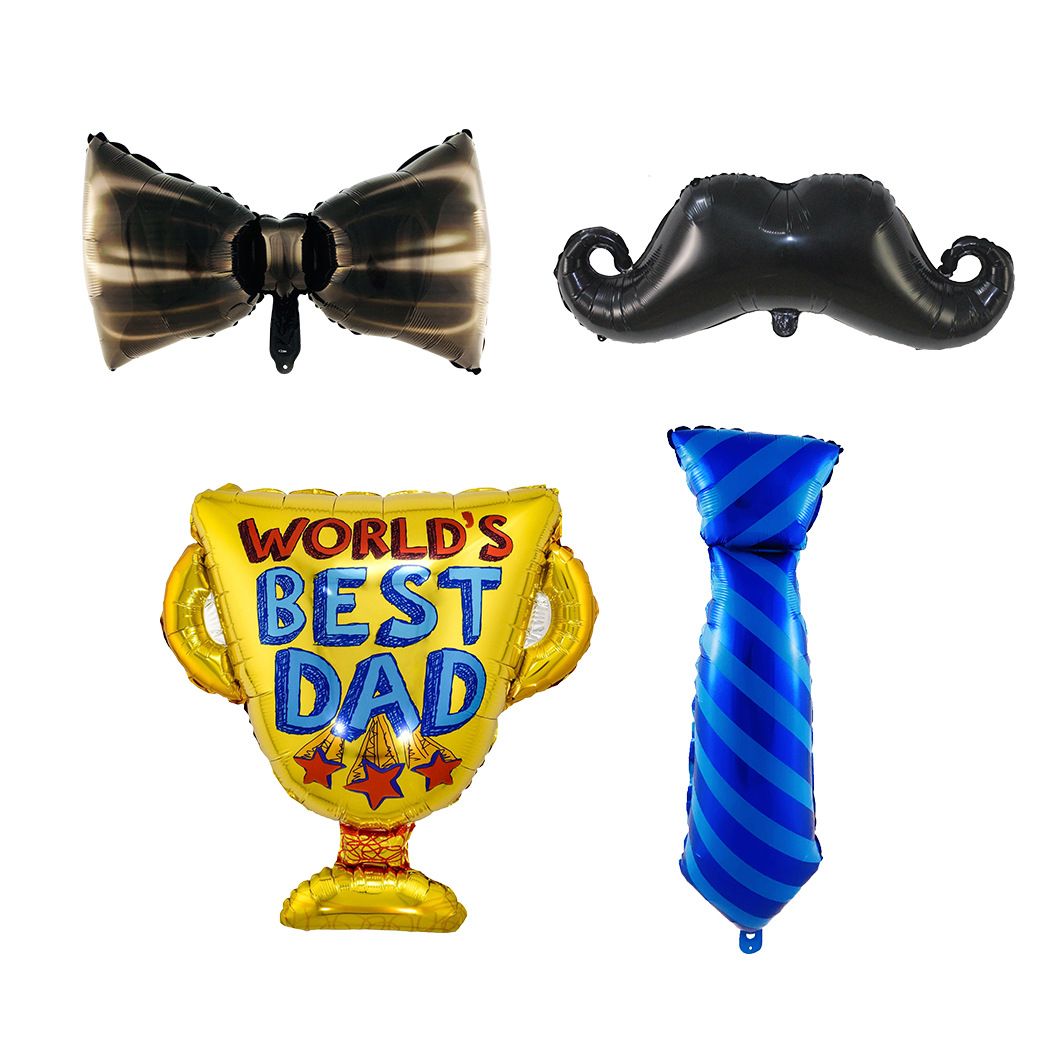 Father's Day Balloon Papa Bow Tie Trophy Tie Beard Father's Day Slogan Aluminum Film Balloon Decoration details Picture