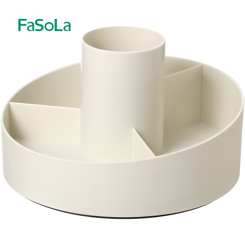 FaSoLa多功能桌面旋转收纳盒防滑厨房转盘置物架卫生间化妆品收纳详情图5