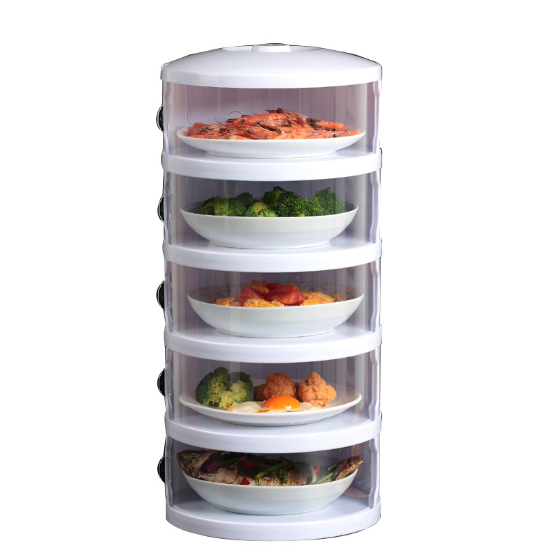 This household plastic transparent multi-functional food cover can be stacked to keep food fresh and dust-proof in autumn and winter Item Picture