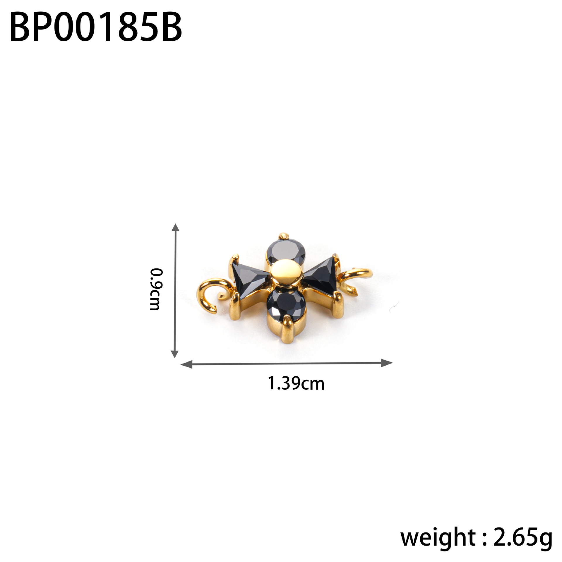 Cross-border fashion stainless steel four-leaf clover, five-pointed star, zircon inlaid diy double-hole pendant design accessory pic 39