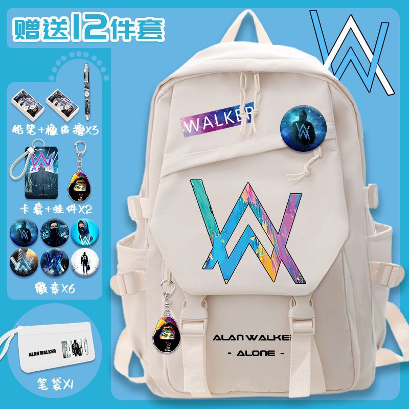 AlanWalker backpack for junior high school students, girls and boys, large capacity, Cartoon black Specification image