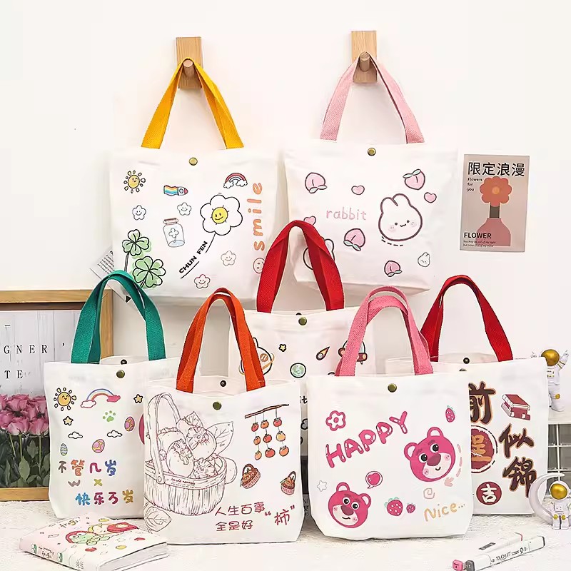 Souvenir canvas handbag, canvas bag, cloth bag, gift bag, birthday small bag, girls' canvas bag, kindergarten Item Picture