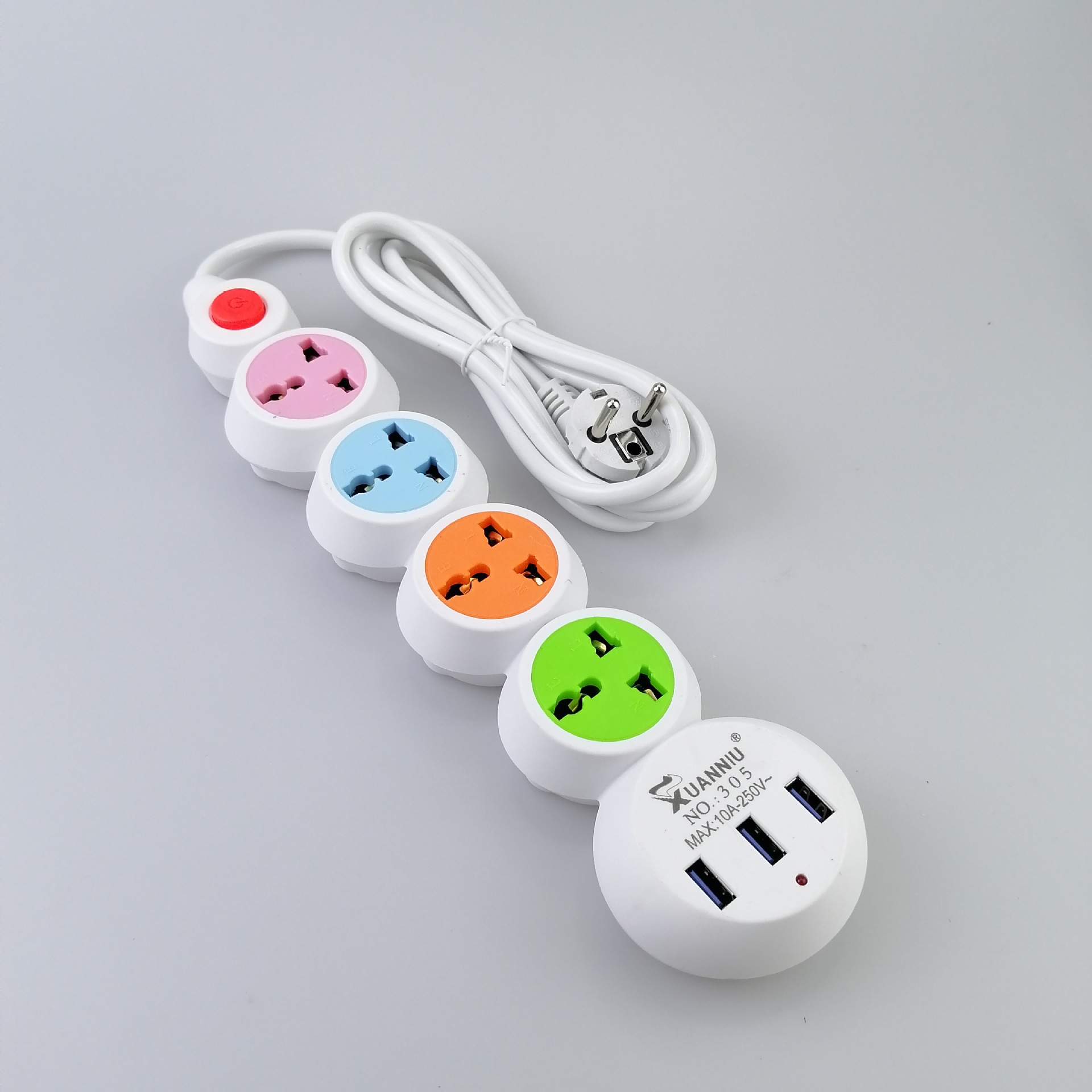 Power strip with cable, British standard USB socket details Picture