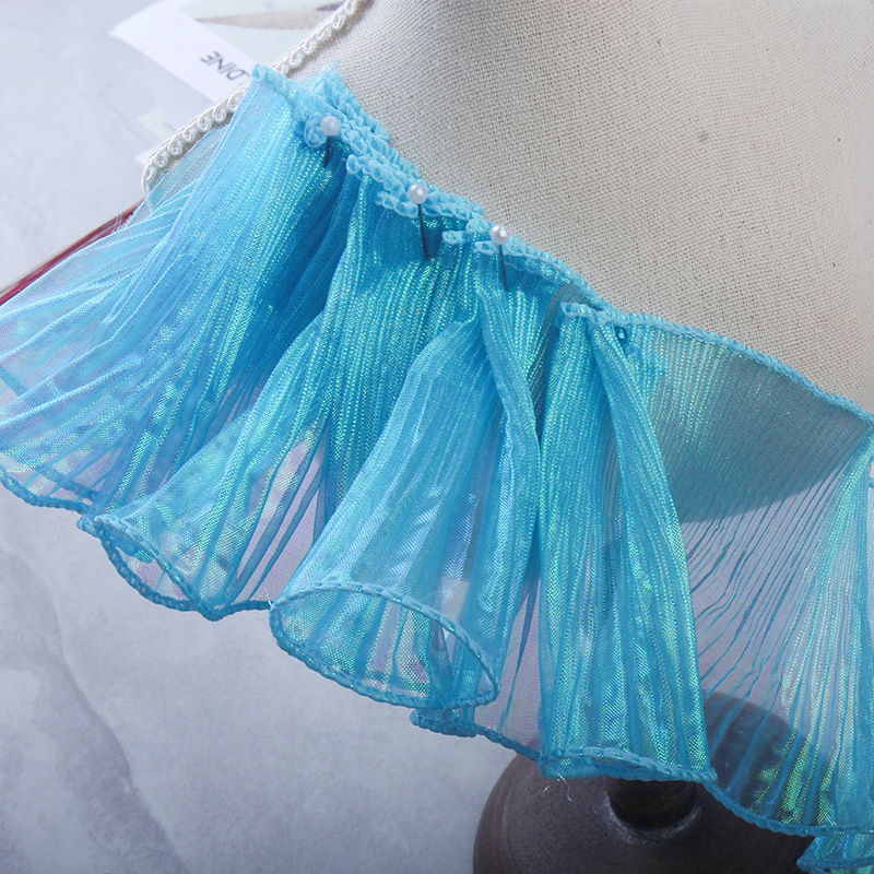 10cm iridescent organza gradient pleated three-dimensional mermaid dress hem accessories lotus leaf lace trim Application Scenario