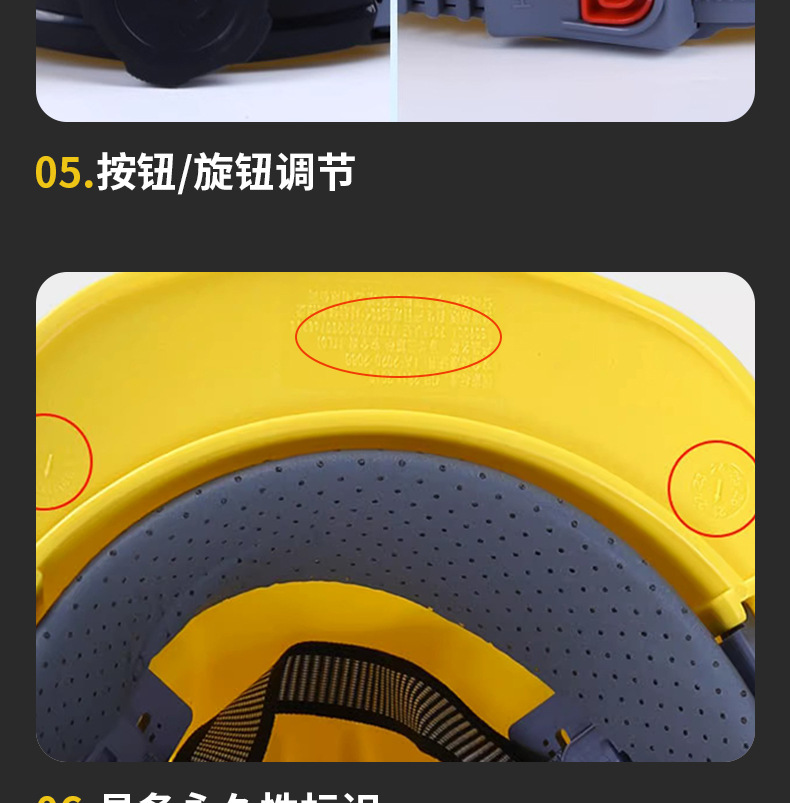 首盾国标工地透气头盔新盔式施工建筑工程抗砸加厚安全帽劳保防砸详情10