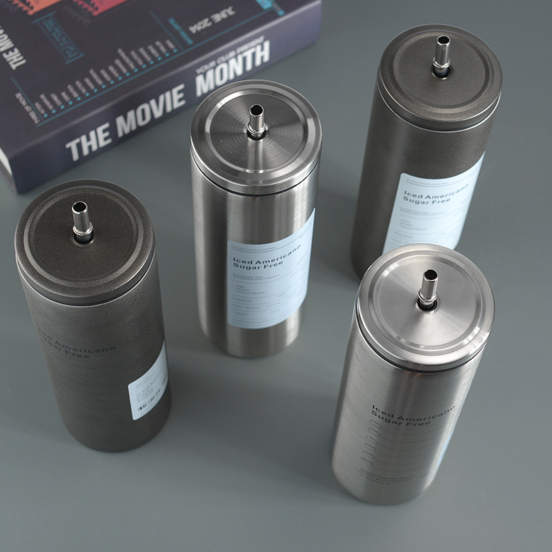 A new summer double-layer stainless steel straw cup with large capacity for heat and cold preservation, a casual gift coffee and car cup Specification image