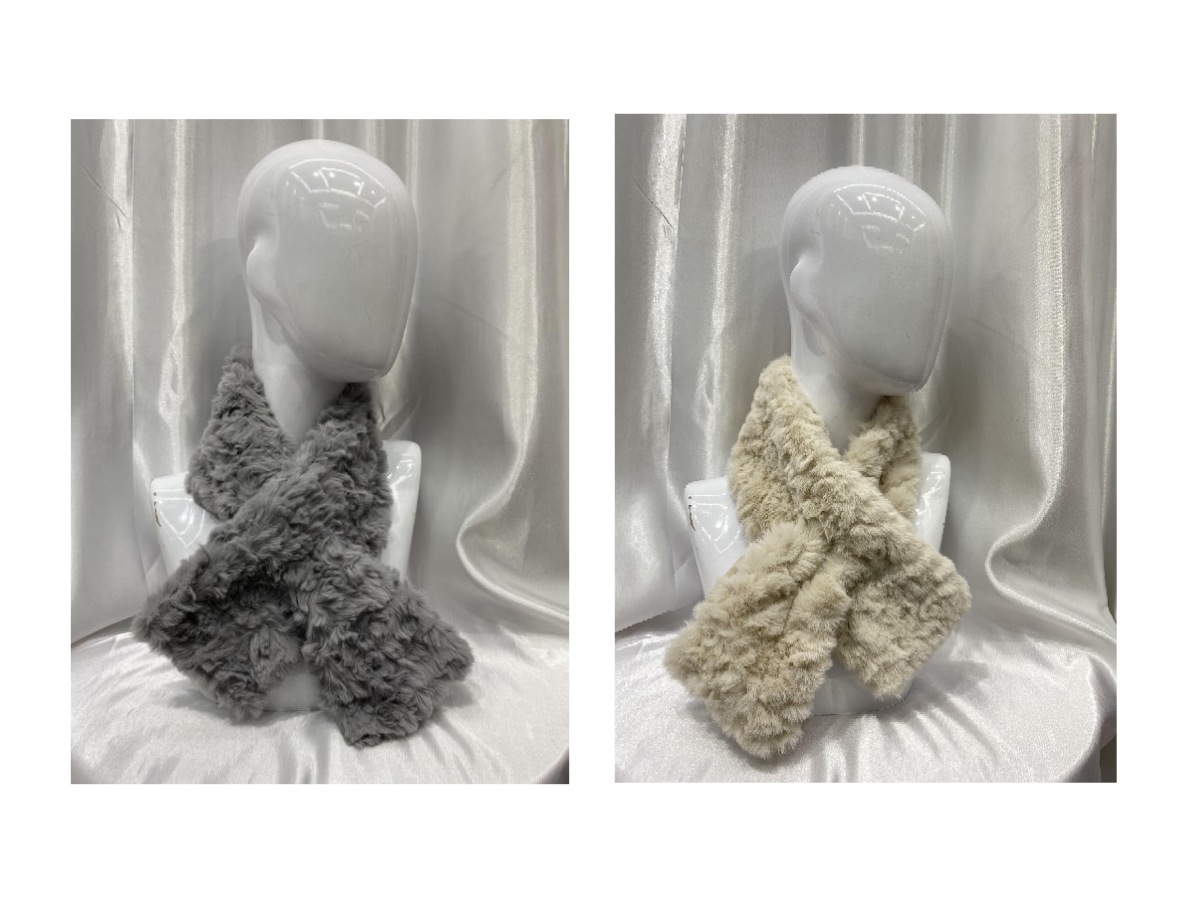A plush scarf in a solid color imitating lazy rabbit fur for girls in autumn and winter, a Korean student cross-Instagram soft girl's fur collar scarf