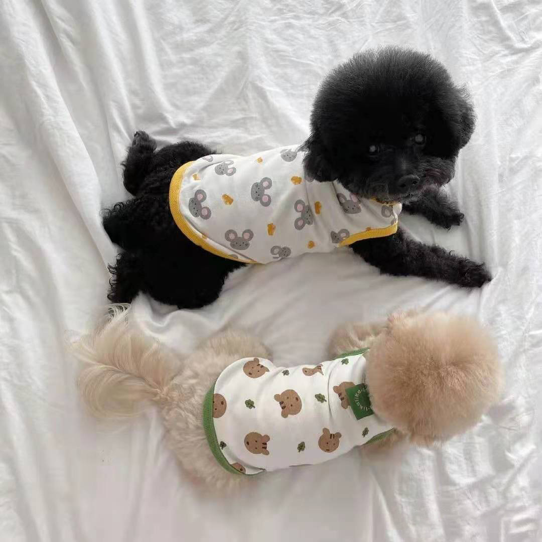 Pequeño medio grande perro perro chaleco teddy by oso gato pomerania schnauzer ropa para mascotas artículos de verano slim Specification image
