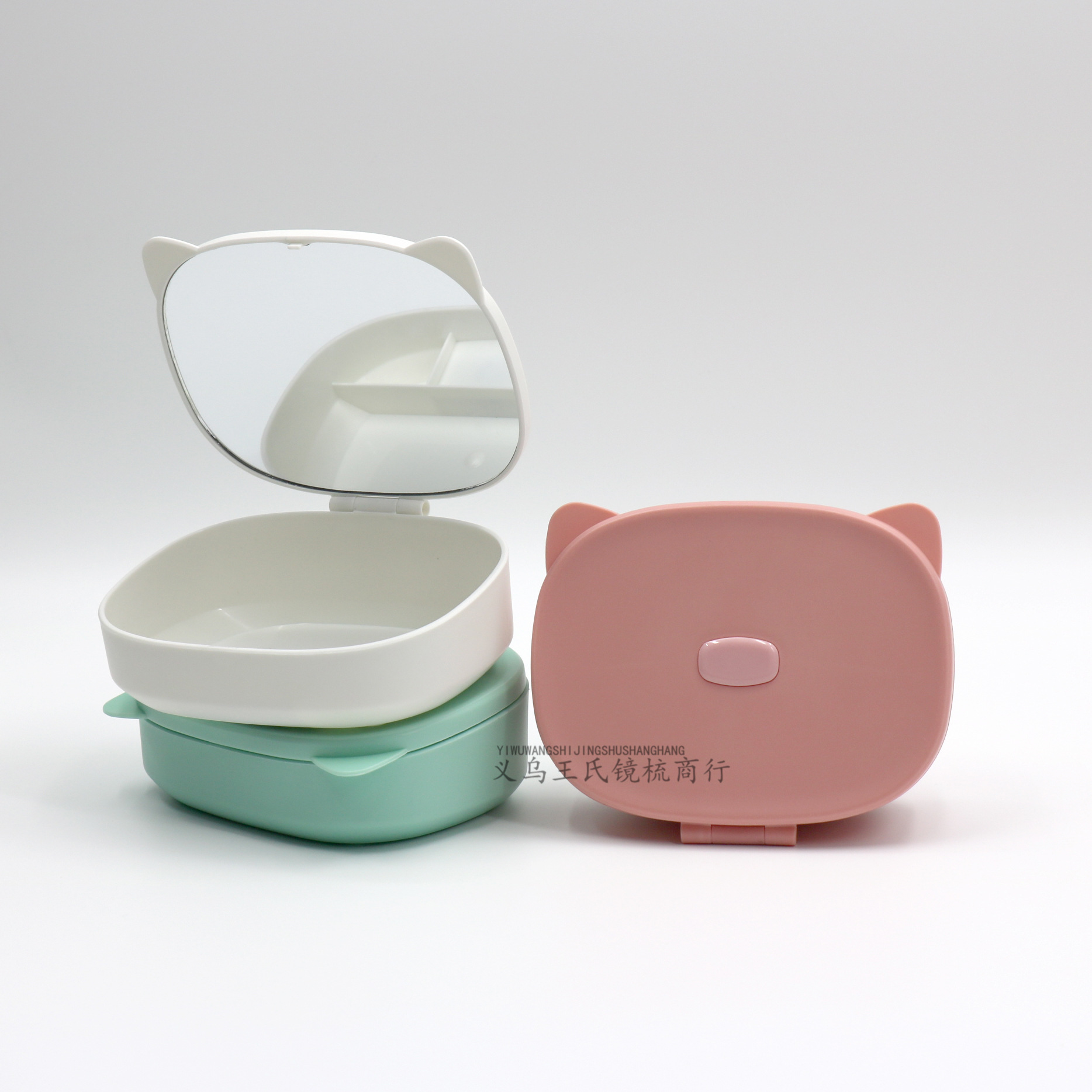 代发日韩卡通收纳单面网红台镜创意宿舍可爱女生学生放首饰礼盒镜