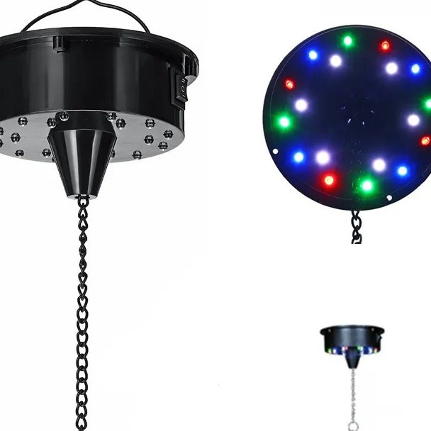 Rotating mirror disco ball motor reflective ball disco with 18 LED lights full figure