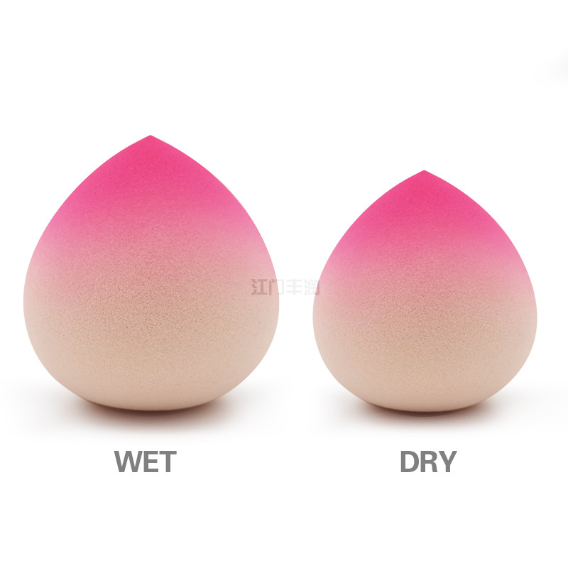 新款双色桃子美妆蛋超柔水蜜桃化妆海绵雪媚娘干湿两用网红渐变色