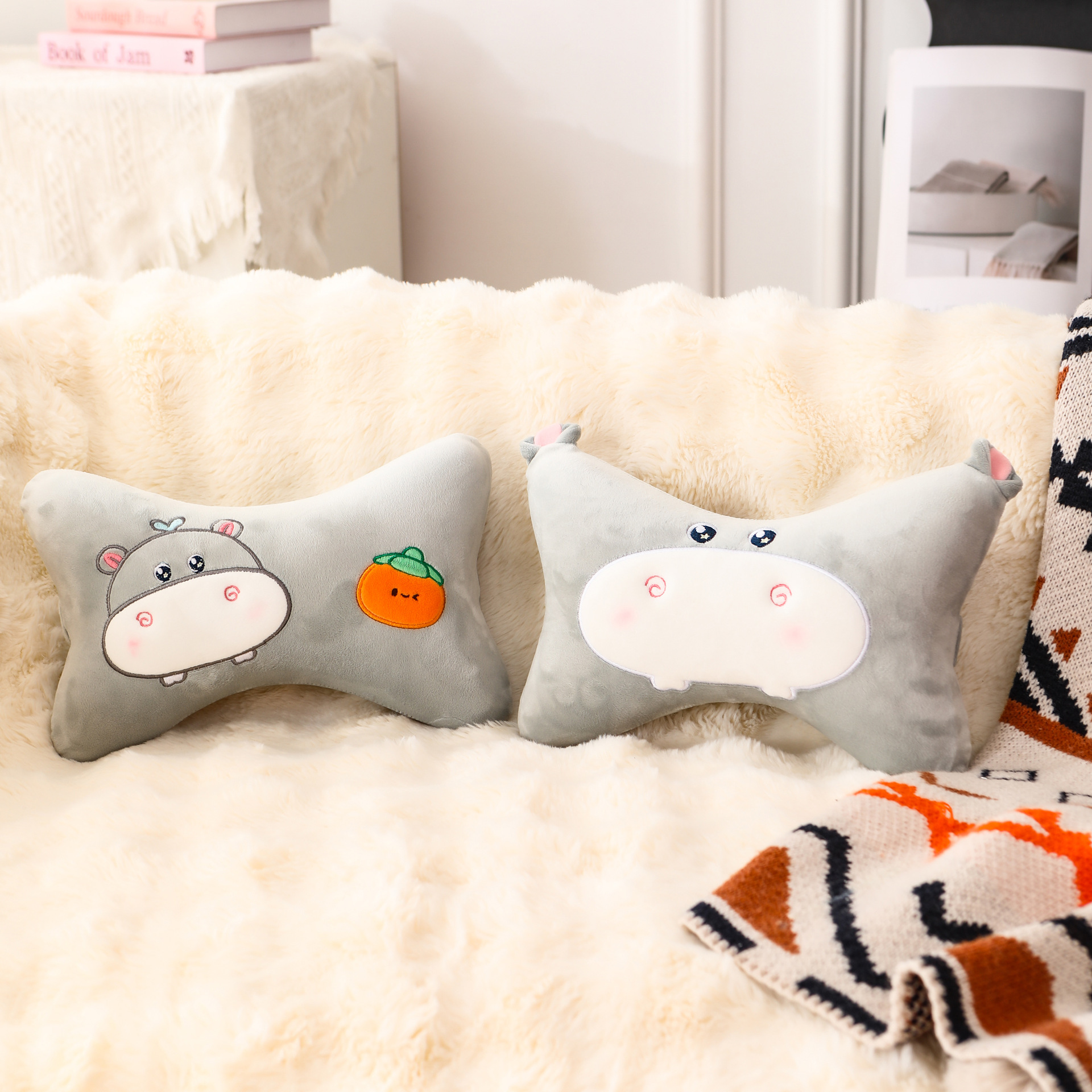 【 River Persimmon 】 Cartoon Set Lumbar support, headrest, throw pillow, U-pillow doll customization details Picture