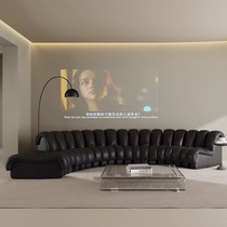 Italian minimalist medieval sofa retractable Swiss DS-600 designer villa serpentine leather S-shaped module sand