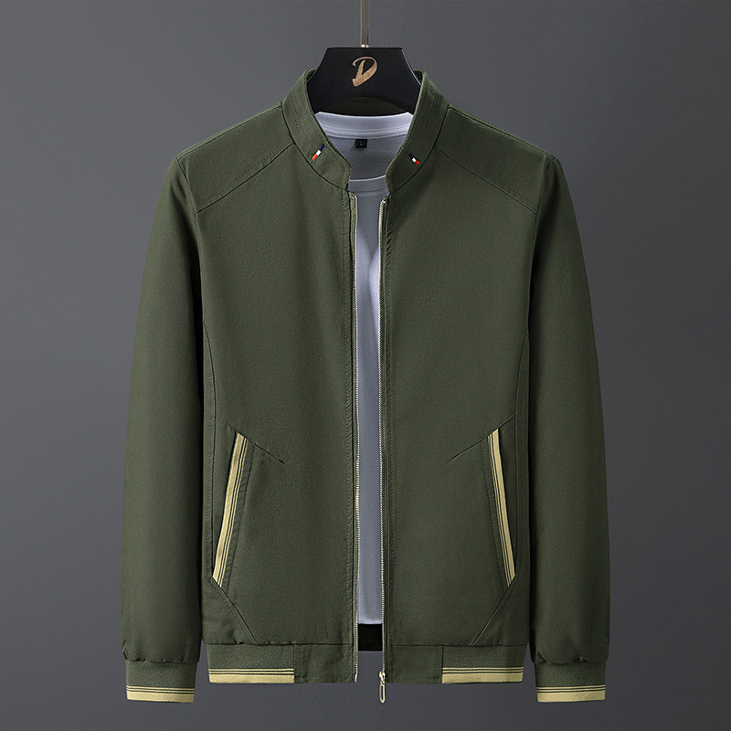 2021 New Spring and autumn casual men's jacket with zipper stand-up collar, cotton washed coat factory wholesale Application Scenario