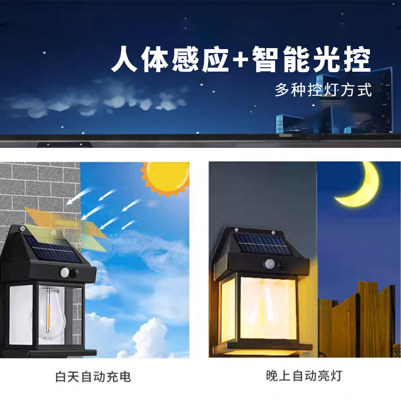Small house light Solar small wall light induction light outdoor waterproof balcony light yard light garden wall light details Picture