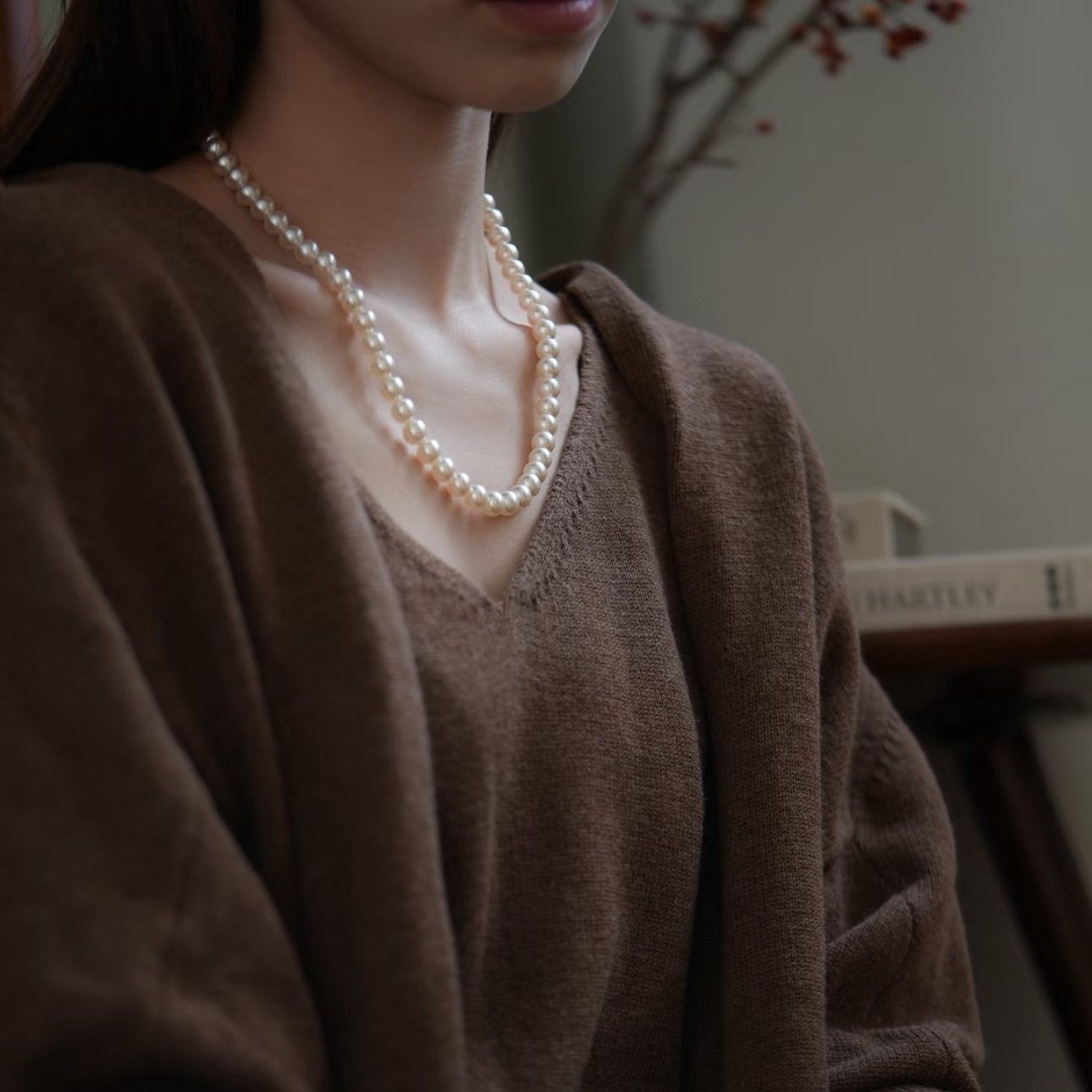 珍珠项链女叠带仿施家珍珠双层澳白色珍珠颈链锁骨链女气质毛衣链详情6