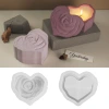 diy gypsum cement scented candle cup with lid, heart-shaped rose storage box, gypsum mirror silicone mold Specification image