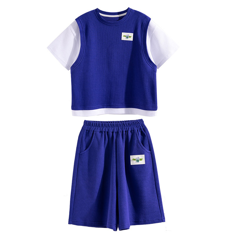 The 2022 new model of Zhongda Children's Summer Sports short-sleeved two-piece set is cool and trendy Item Picture