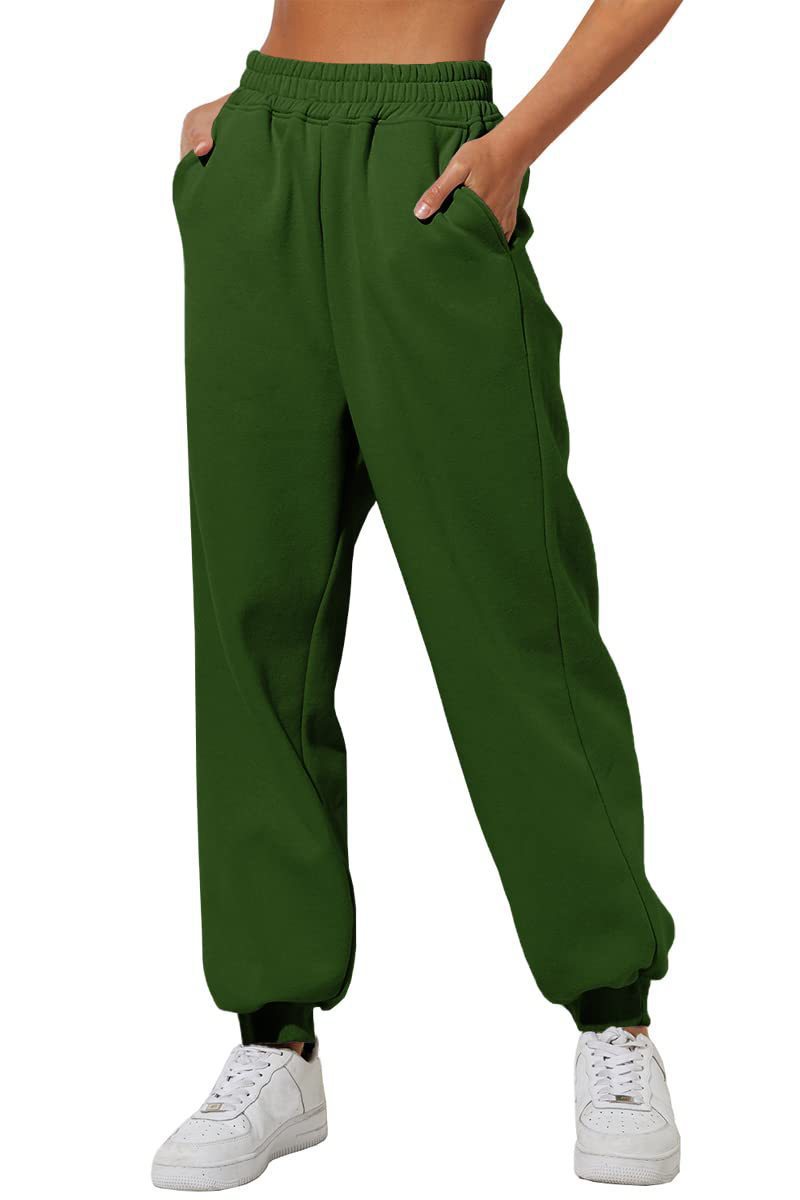Amazon 2023 women's high waist loose sweatpants Comfortable high waist jogging pants casual hoodie with pockets Specification drawing