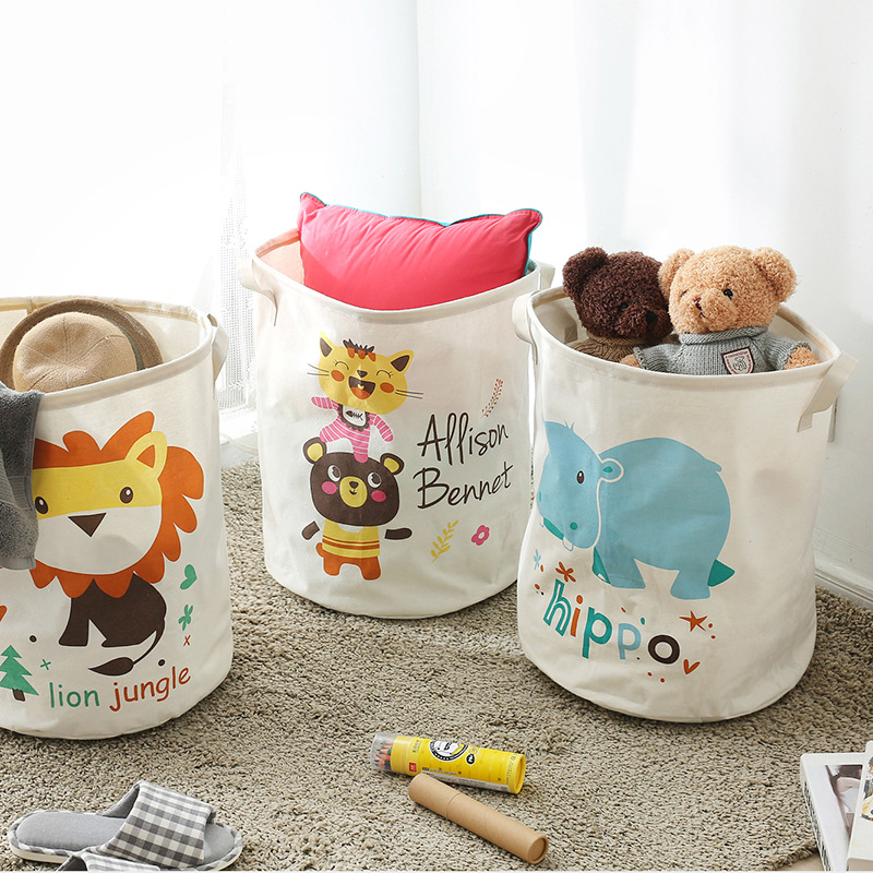 Cotton Linen Folding Laundry Basket Thickened Toy Storage Bucket Bathroom Laundry Basket Laundry Basket Dirty Clothes Storage Basket Specification drawing
