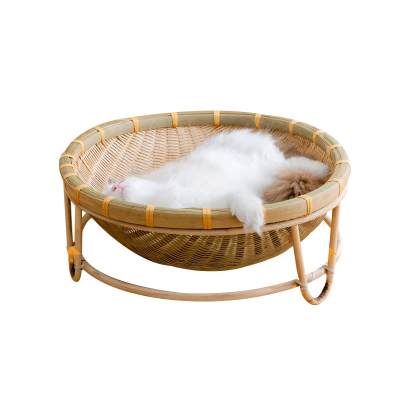 Bamboo products for summer cool nests, suitable for all seasons, rattan woven villas, popular for young cats and pet cat beds, bamboo woven double-layer wholesale Item Picture