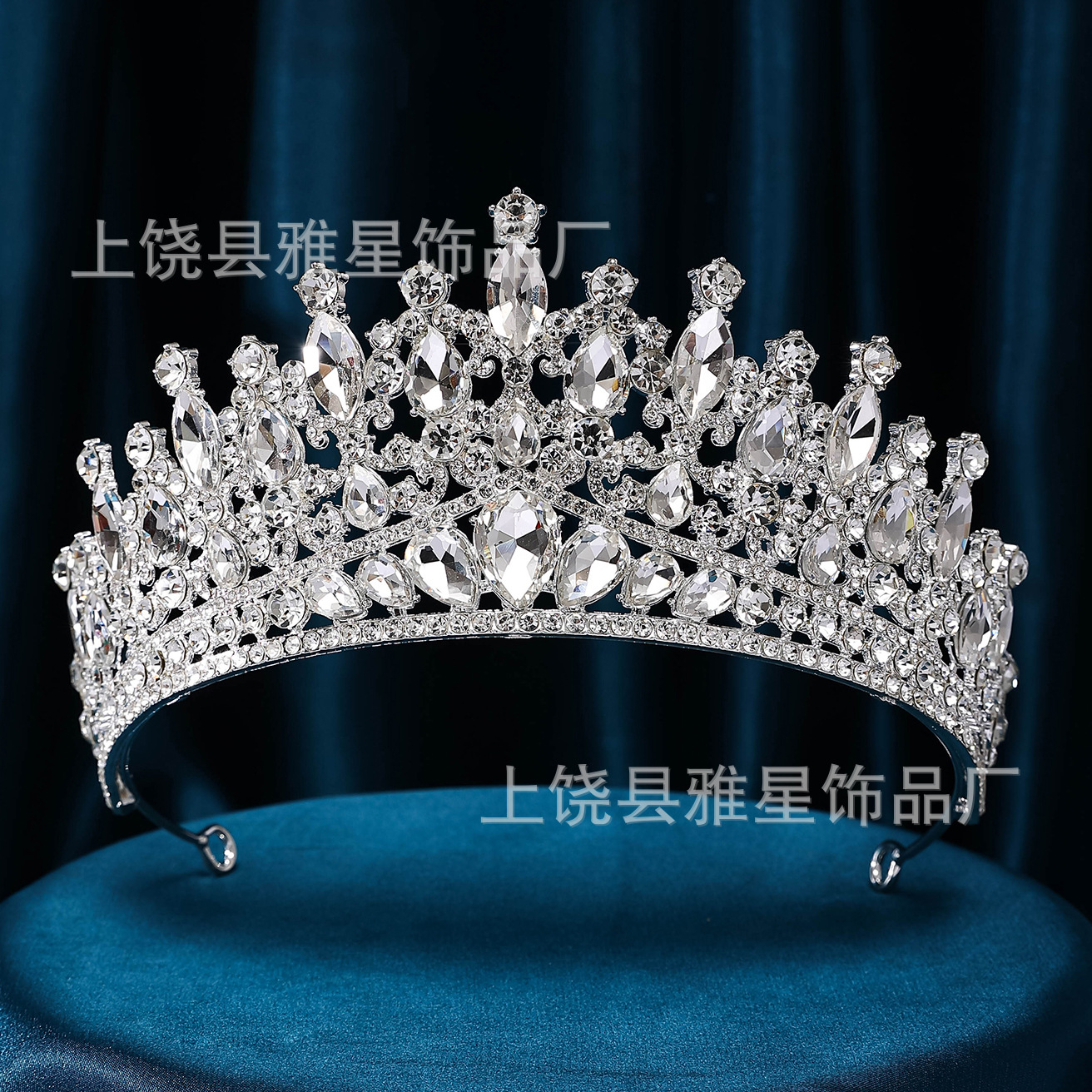 Fashionable crystal super glittering wedding dress, dress, hair accessory, luxurious and grand, Baroque queen bride wedding headwear, crown
