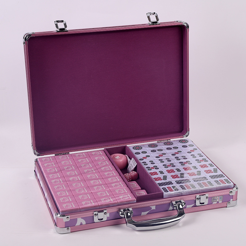 HelloKitty officially authorized Melamine Mahjong tiles with cute cartoon patterns engraved on the back aluminum alloy set, the same style as Xiaohongshu, available in stock at 40# and 42# Specification image
