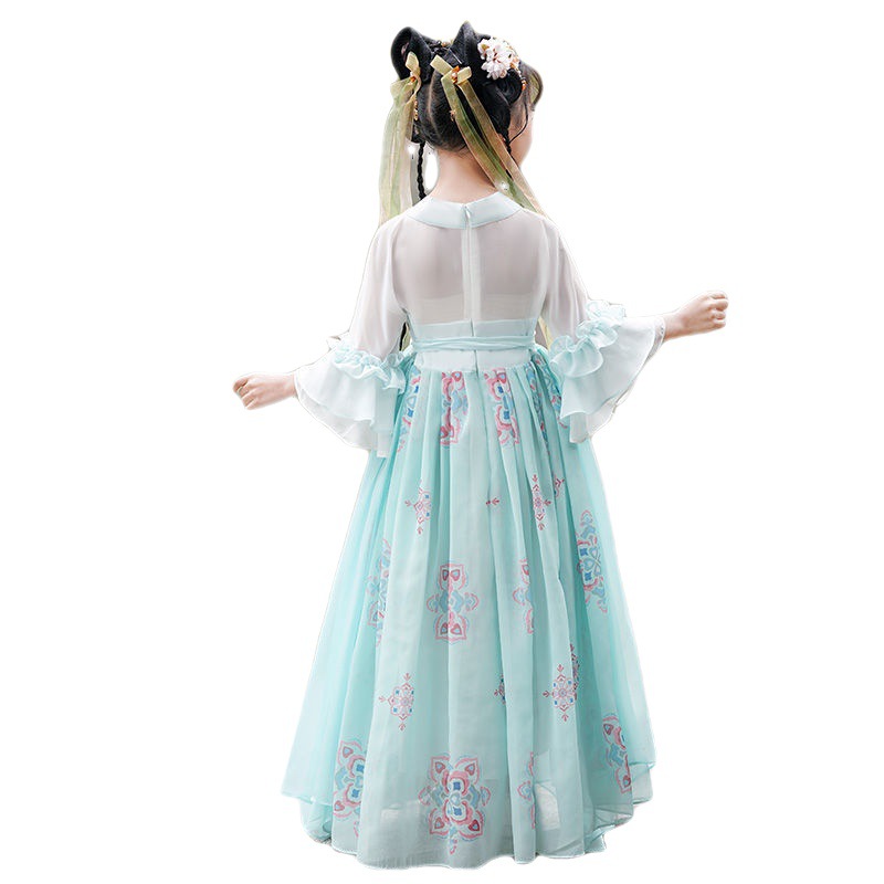 汉服女童超仙白底实物图