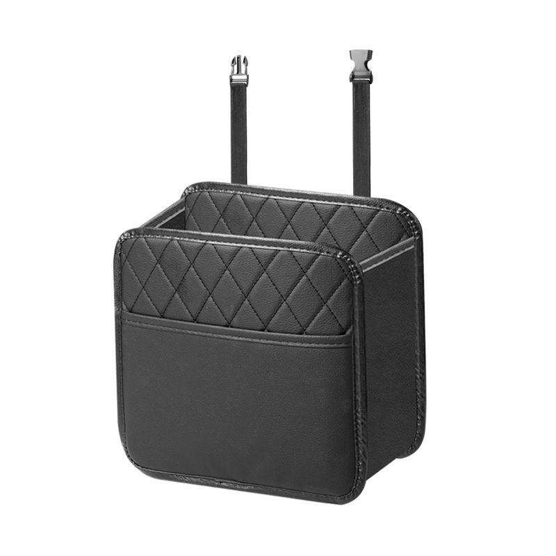Car seat back storage bag, leather car seat hanging storage bag, multi-functional storage bag, car trash can Item Picture