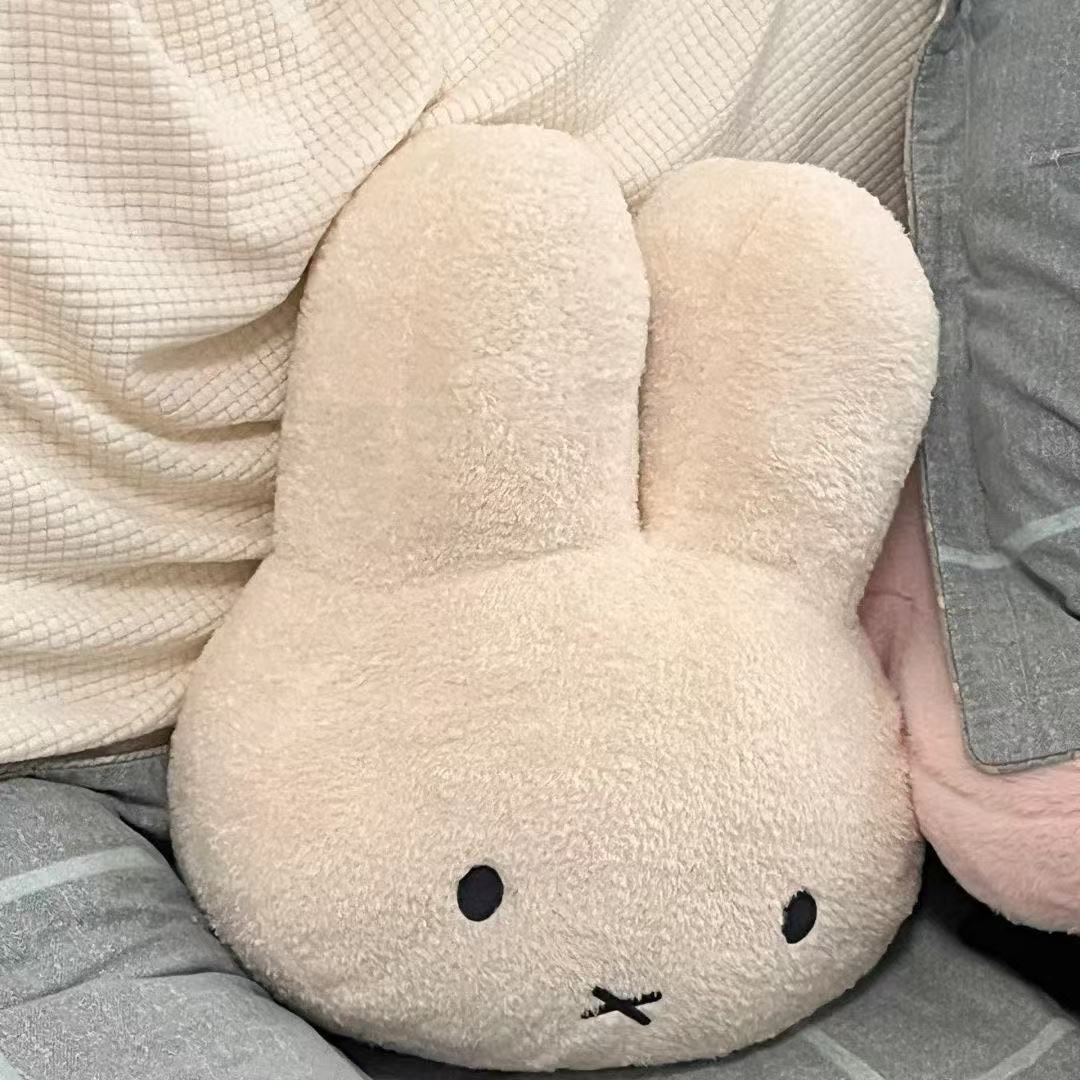 Miffy Rabbit head plush toy, cute plush pillow, a festival gift for your girlfriend, a sofa pillow on the bed Specification image