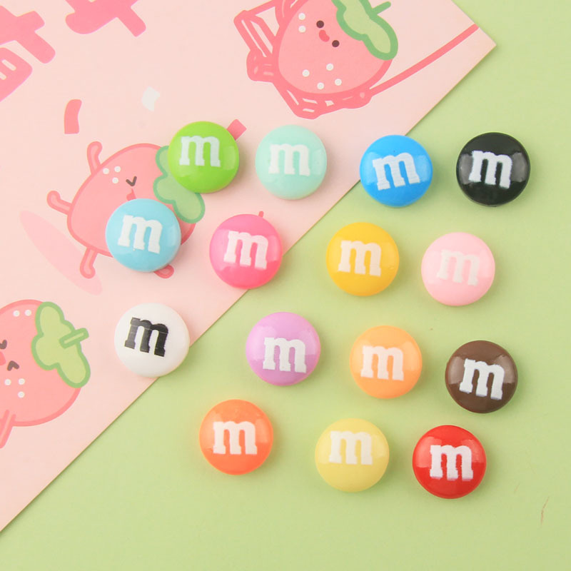 新品多彩M豆 树脂奶油胶手机壳头绳发卡饰品diy批发水杯贴文具盒