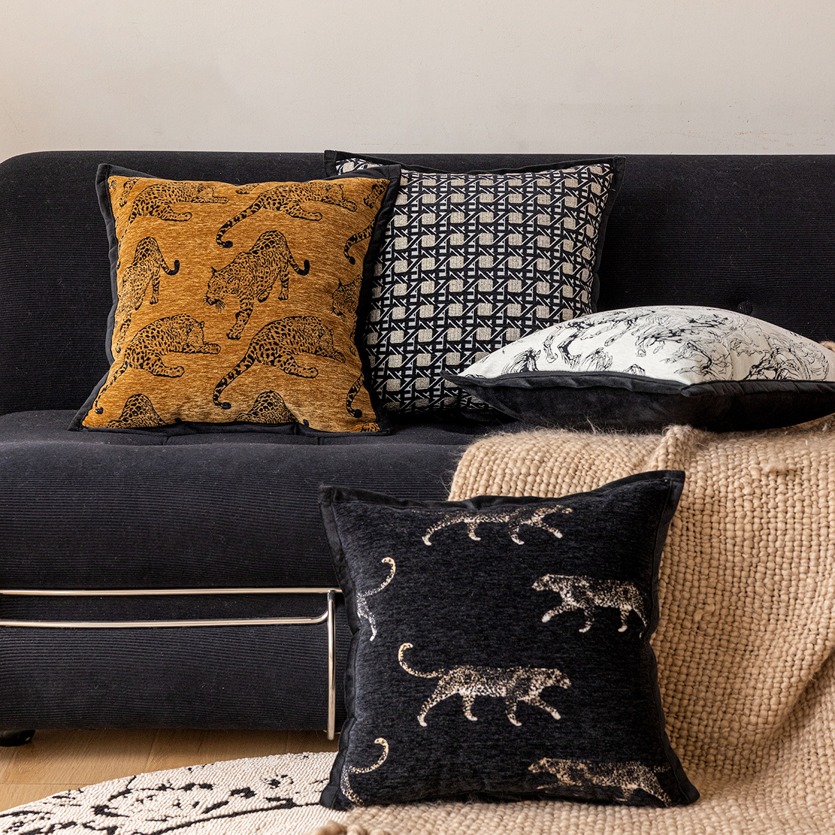 Wholesale of Chinese-style sofa pillowcases, living room model room decorative cushions, headboard cushions, bed backrests, and a sense of luxury