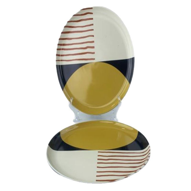 Factory wholesale large quantity of in-stock breakfast tableware for homestays, Japanese-style simple and creative 8-inch ceramic InS-style home plates Item Picture
