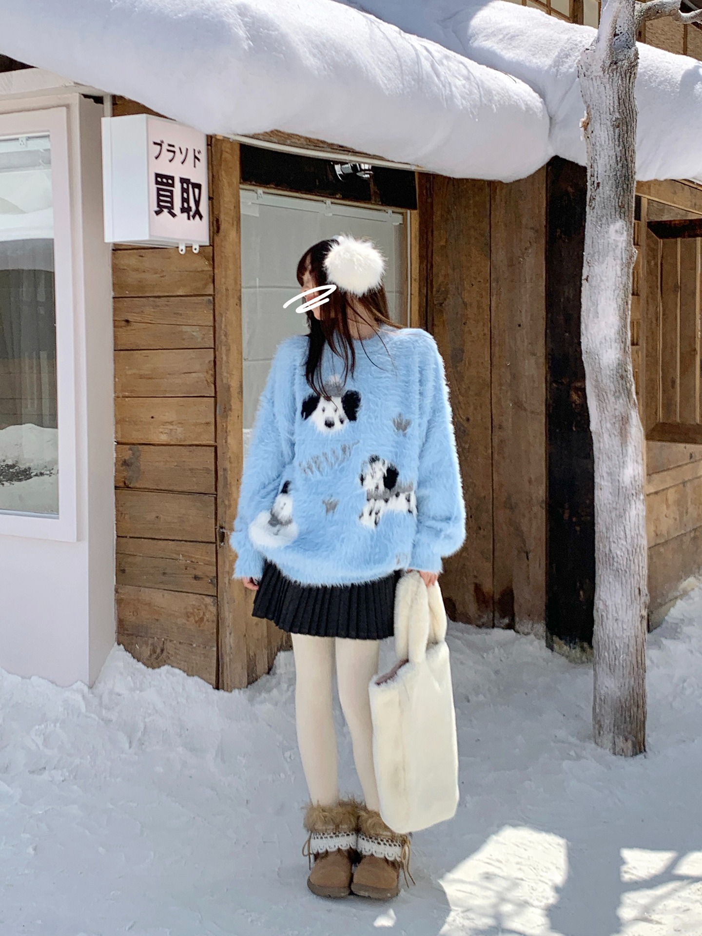 跨境外贸粉色狗狗毛衣女叠穿保暖温柔慵懒氛围感软糯针织休闲上衣详情10