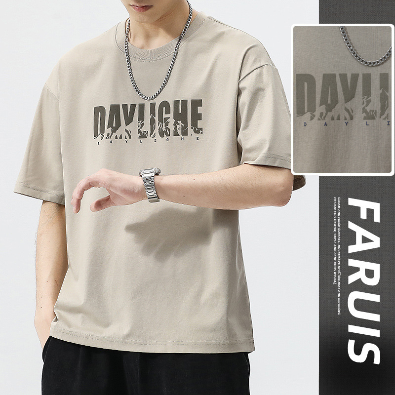 2025新款短袖t恤男士纯棉夏季衣服潮流大码宽松男生上衣半袖男款图