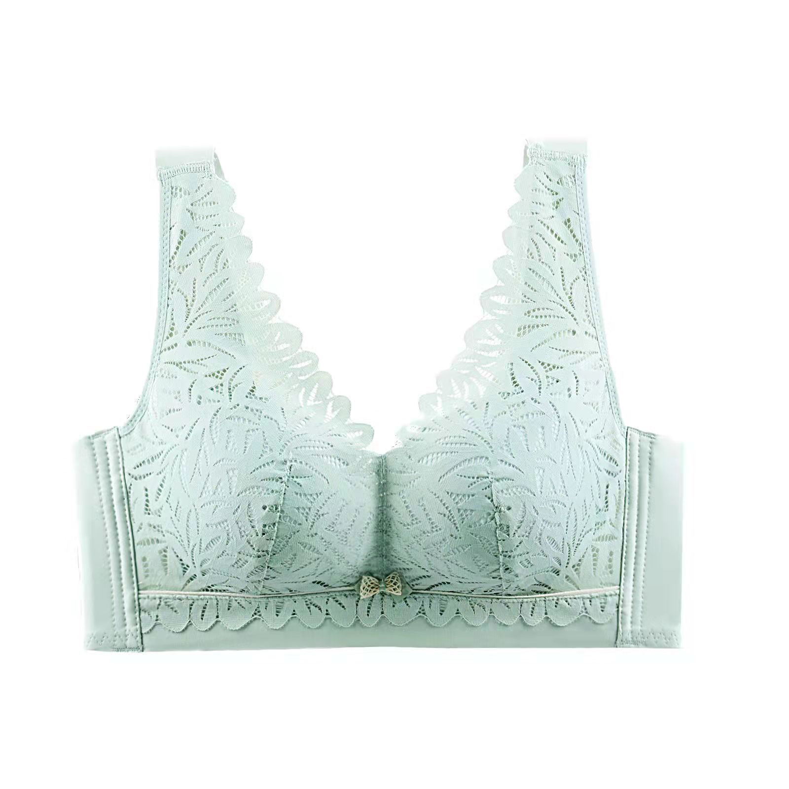 Cross-border foreign trade non-magnetic and non-coil bra, thin top and thick bottom, converging and folding accessory, modal cotton cup, skin-friendly and breathable underwear
