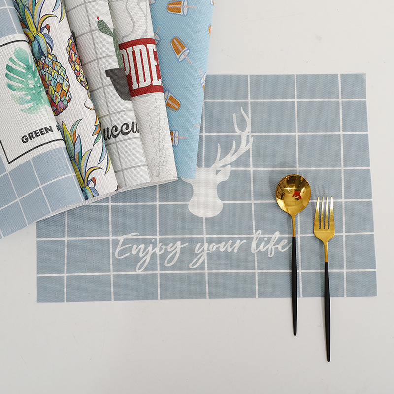 Fashion Placemat Printed Pvc Placemat Waterproof And Oil Proof Placemat Digital Printed Texlin Placemat Western Placemat details Picture